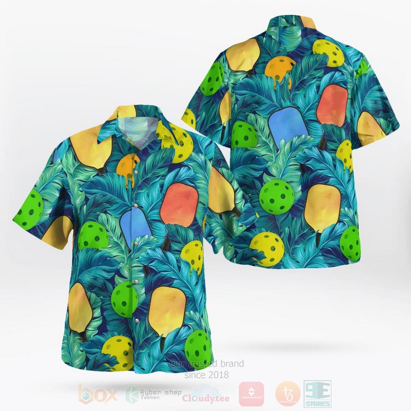 Pickleball Kelly Green Hawaiian Shirt