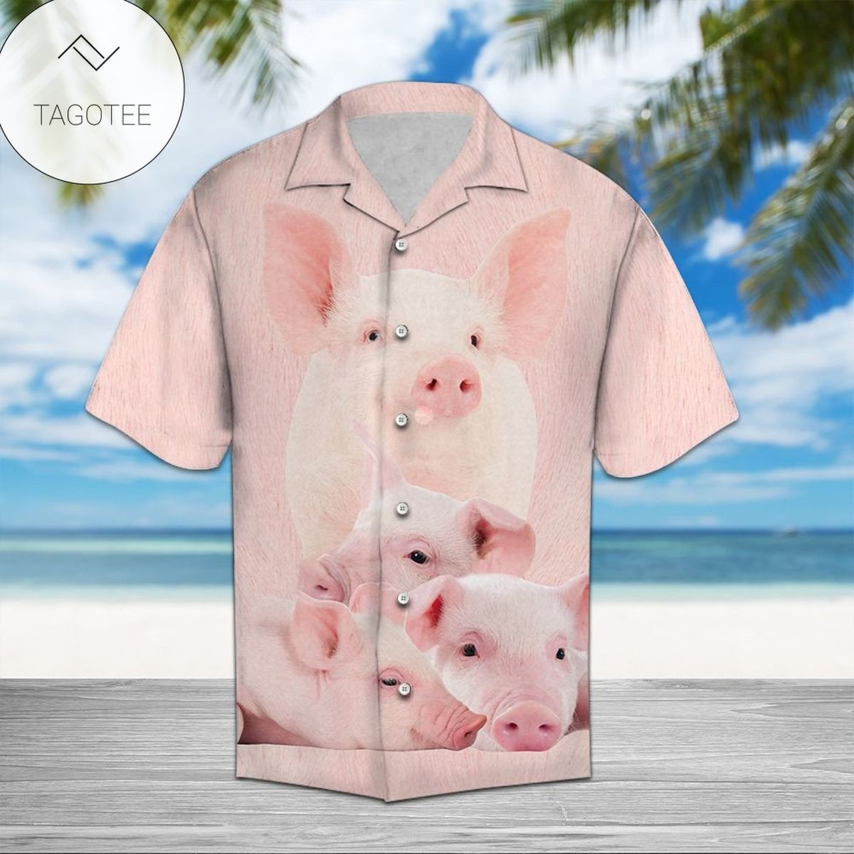 Pig Great Hawaiian Shirt For Men With Vibrant Colors And Textures