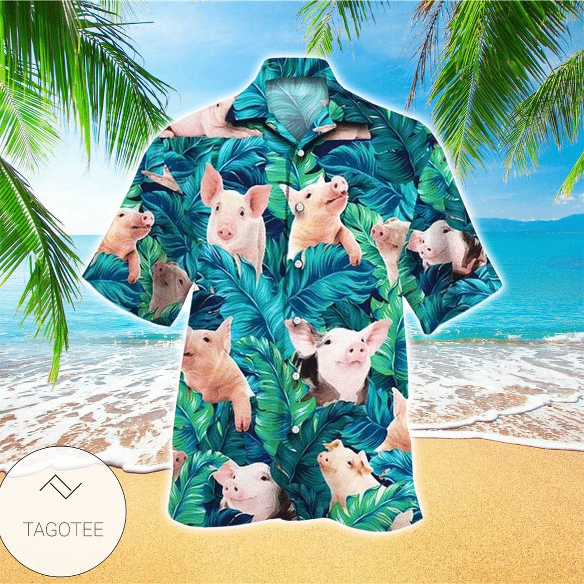 Pig Great Hawaiian Shirt For Men With Vibrant Colors And Textures