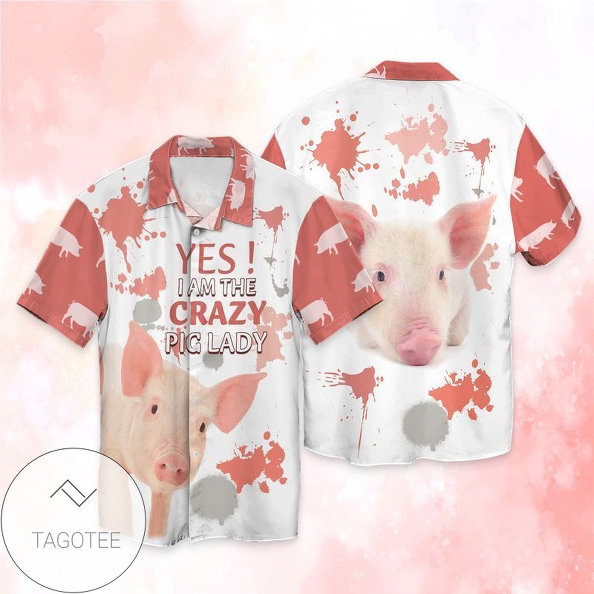 Pig Lovely For men And Women Graphic Print Short Sleeve Hawaiian Casual Shirt