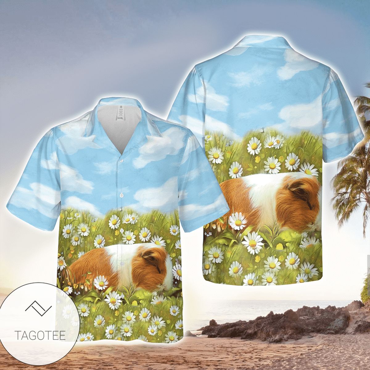 Pig Loves 2 Graphic Print Short Sleeve Hawaiian Casual Shirt