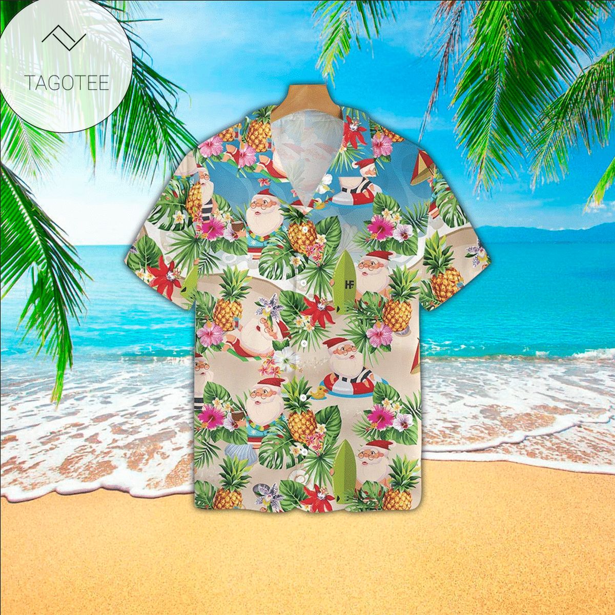 Pineapple Hawaiian Shirt Funny Pineapple Pattern Button Up Shirt & Beach Short