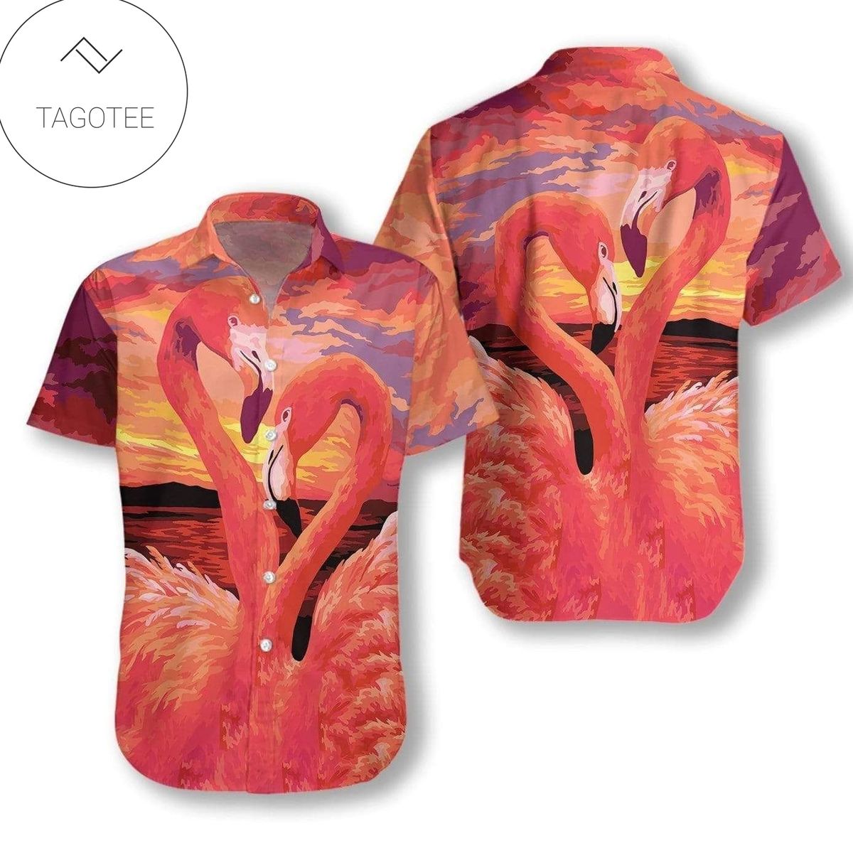 Pink Flamingo Men’S Hawaiian Aloha Shirt In Pink