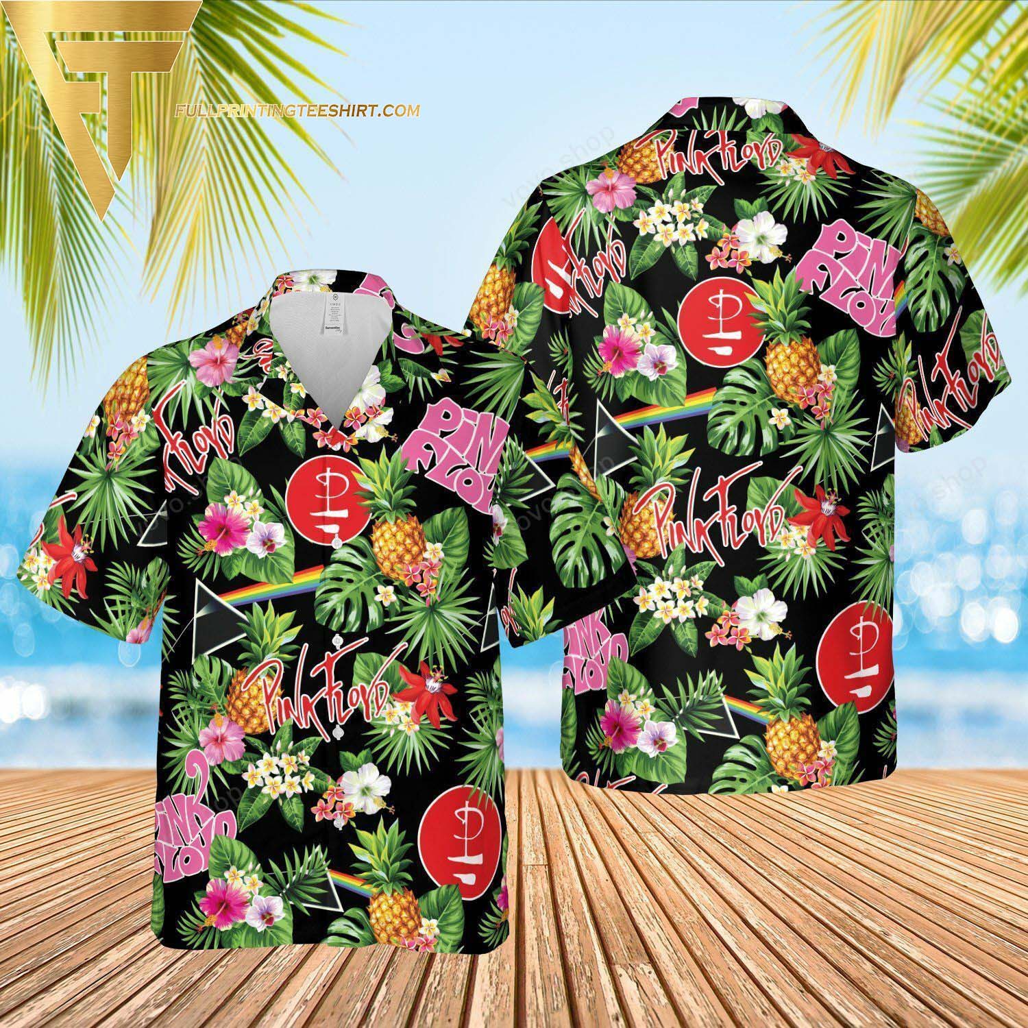 Pink Floyd Flamingo Aloha Hawaiian Shirt And Beach Shorts