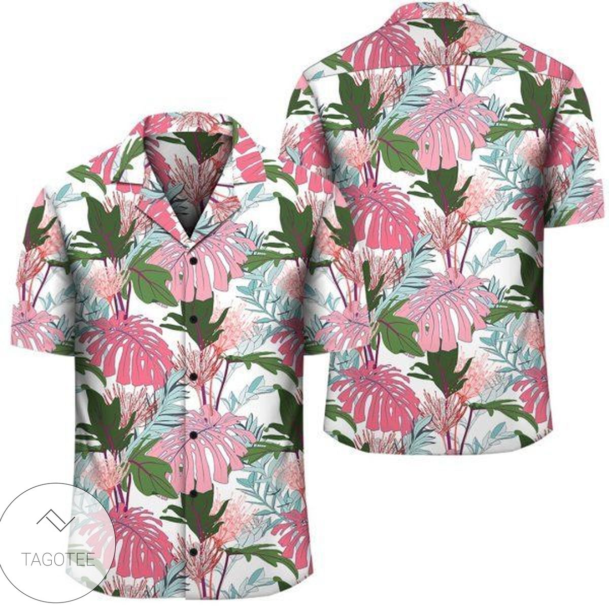 Pink Panther Hawaiian Graphic Print Short Sleeve Hawaiian Casual Shirt