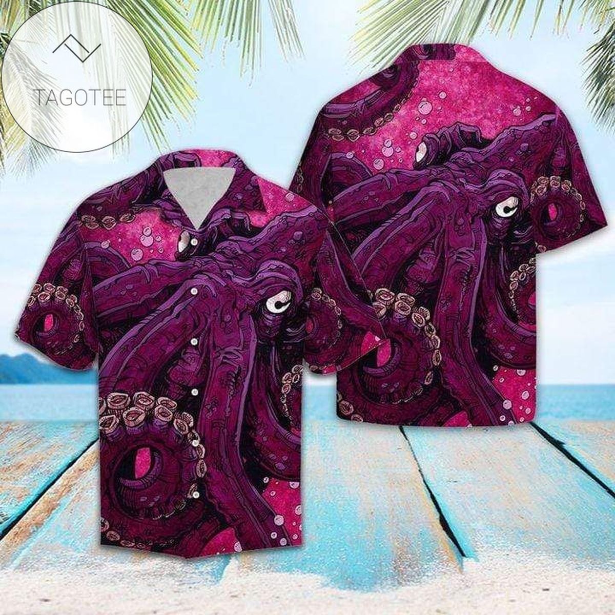 Pinky Octopus Unisex Hawaiian Shirts