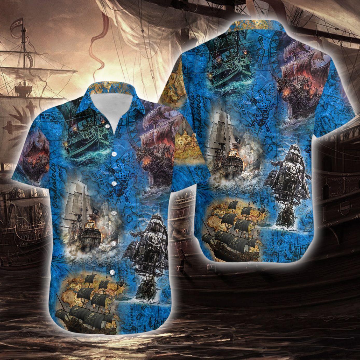 Pirate Cat Hawaiian Shirt For Men Women