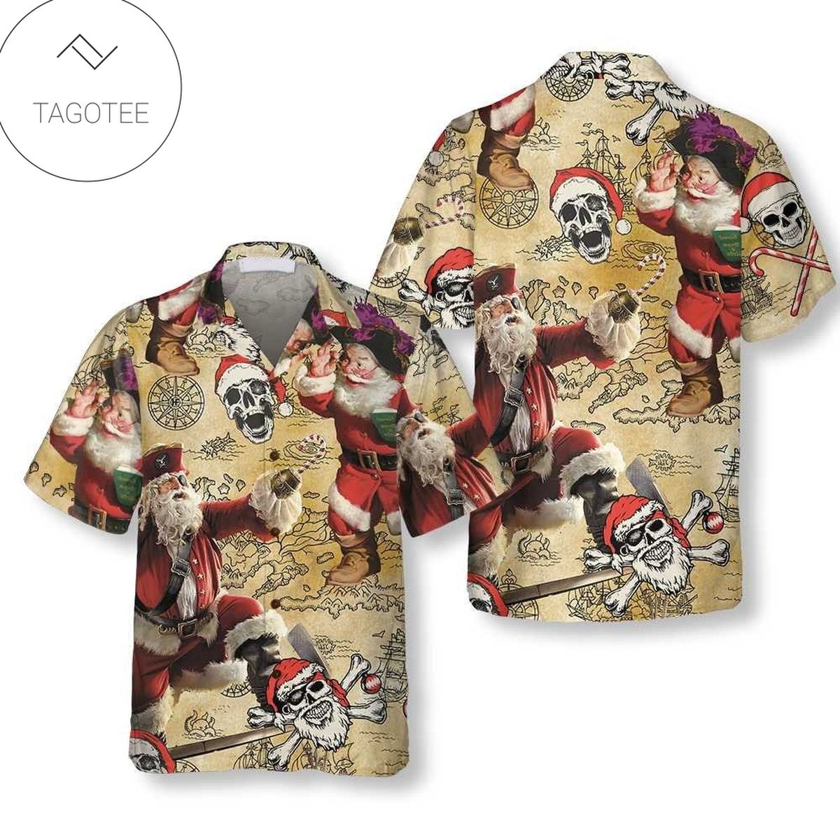 Pirate Skull And Parrot Unisex Hawaiian Shirt