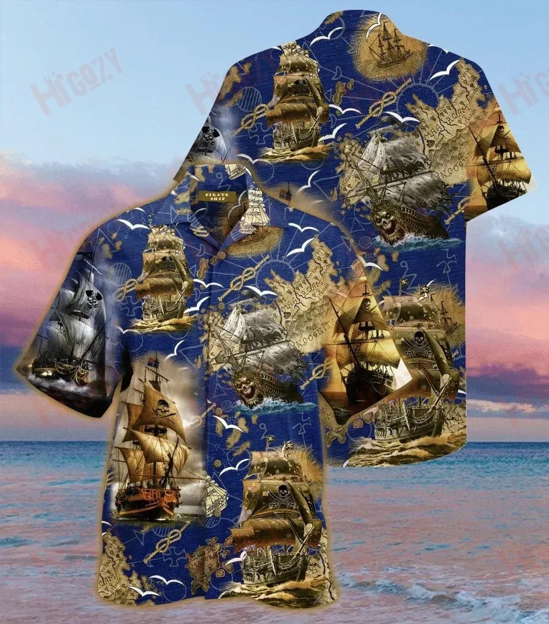 Pirate Skull Hawaiian Shirt For Men Women