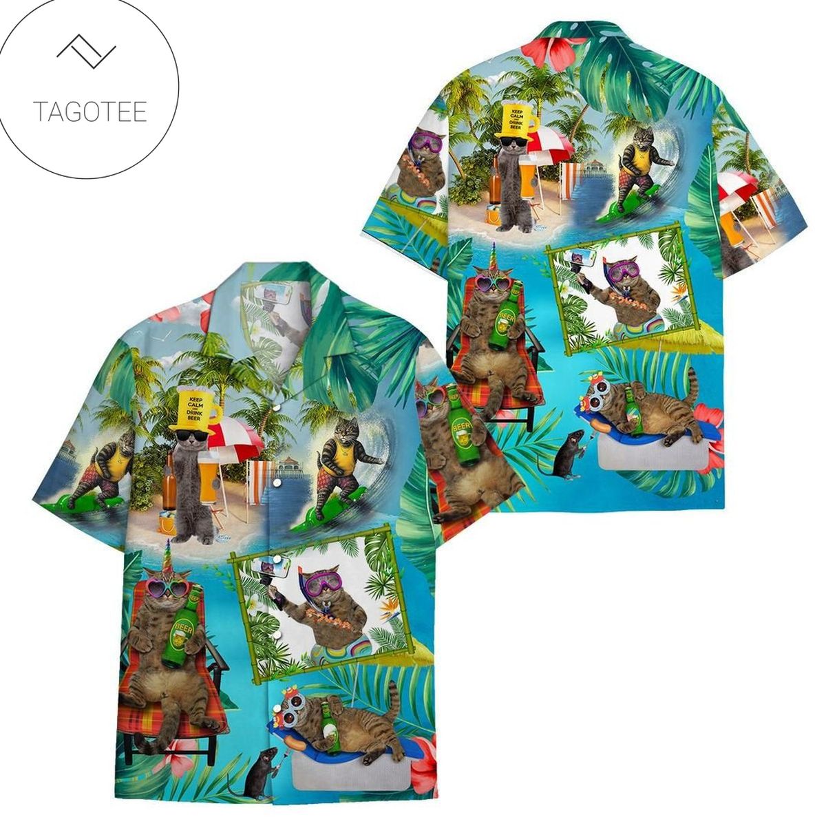 Pirates Chasing The Booty Hawaiian Graphic Print Short Sleeve Hawaiian Shirt