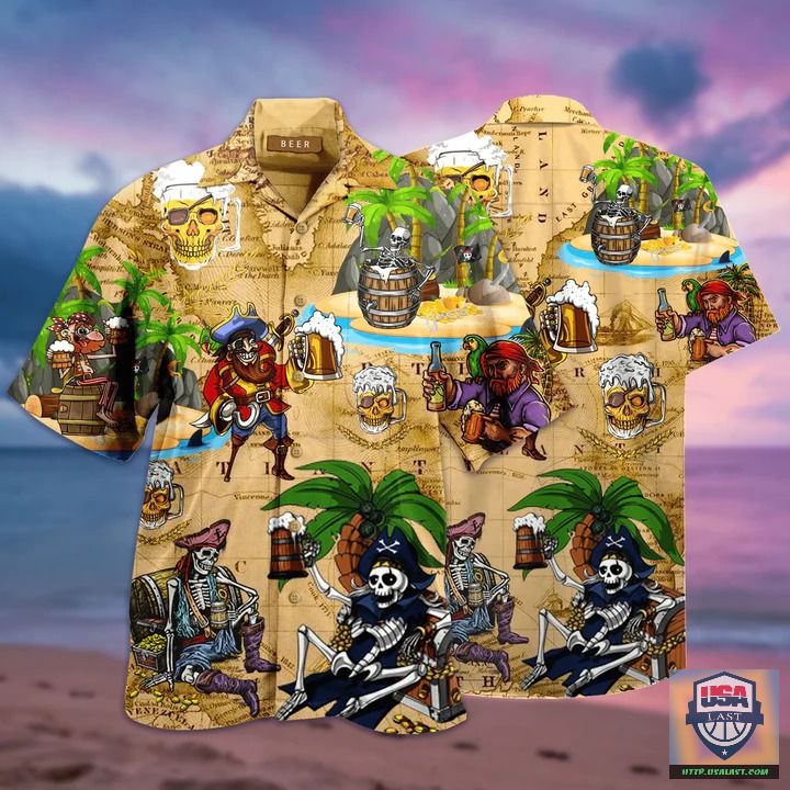 Pirate Skull Treasure Hunting Unisex Hawaiian Shirt 3D All Over Print Men Women Unisex Model 544