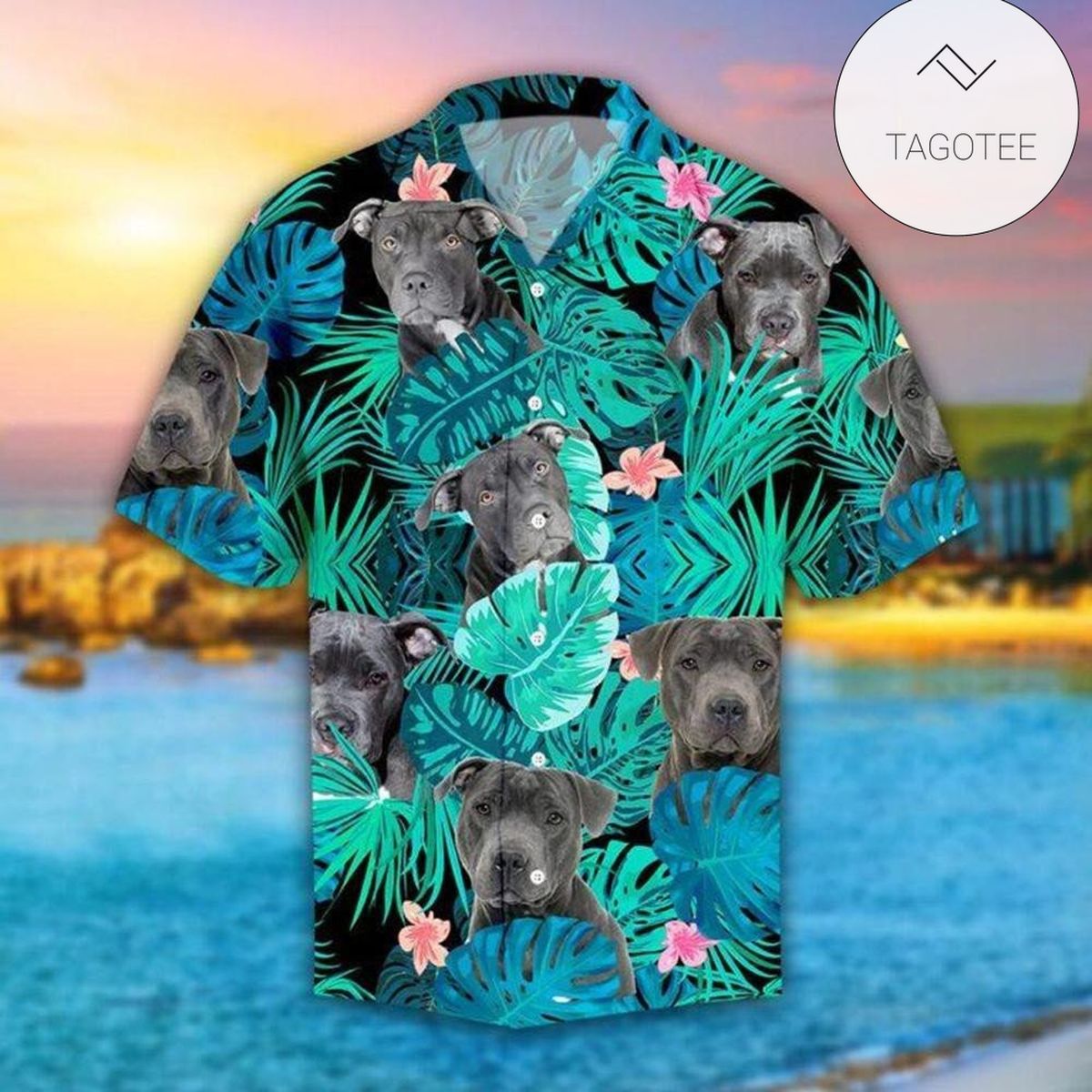 Pitbull Love The Road To My Heart Is Paved With Paw Prints For men And Women Graphic Print Short Sleeve Hawaiian Casual Shirt