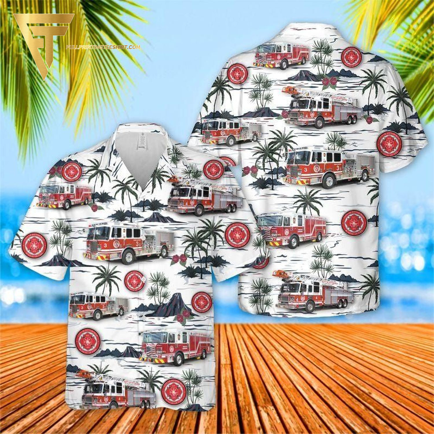 Navy sikorsky sh-3 sea king blue palm tree all over print hawaiian shirts and beach shorts