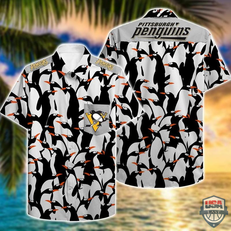 Pittsburgh Penguins Camouflage Vintage Hawaiian Shirt