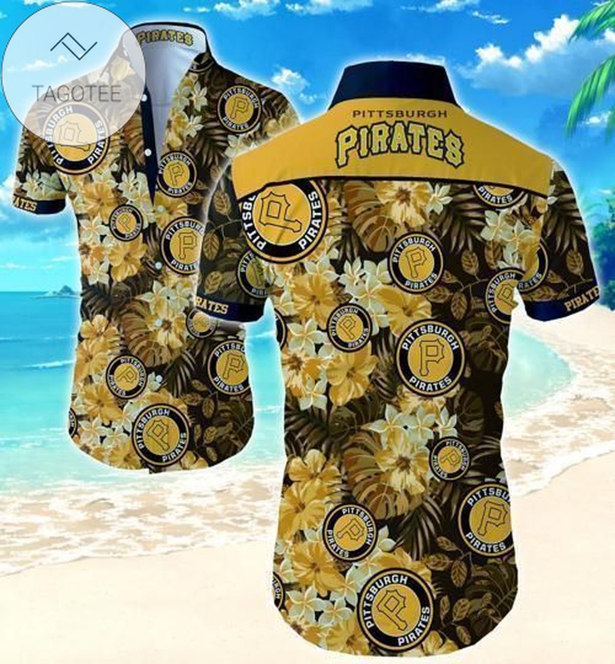 Pittsburgh Pirates Logo Team Mlb Major League Baseball Men’S Floral Flamingo Hawaiian Shirt