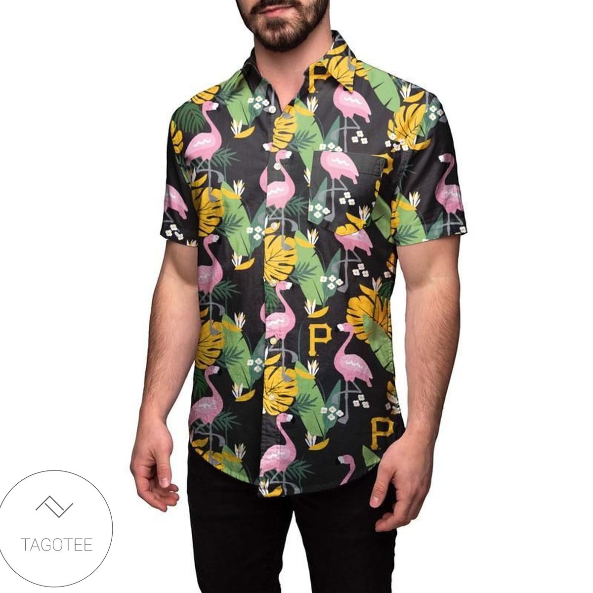 Pittsburgh Pirates Logo Team Mlb Major League Baseball Mens Floral Flamingo Authentic Hawaiian Shirt 2022