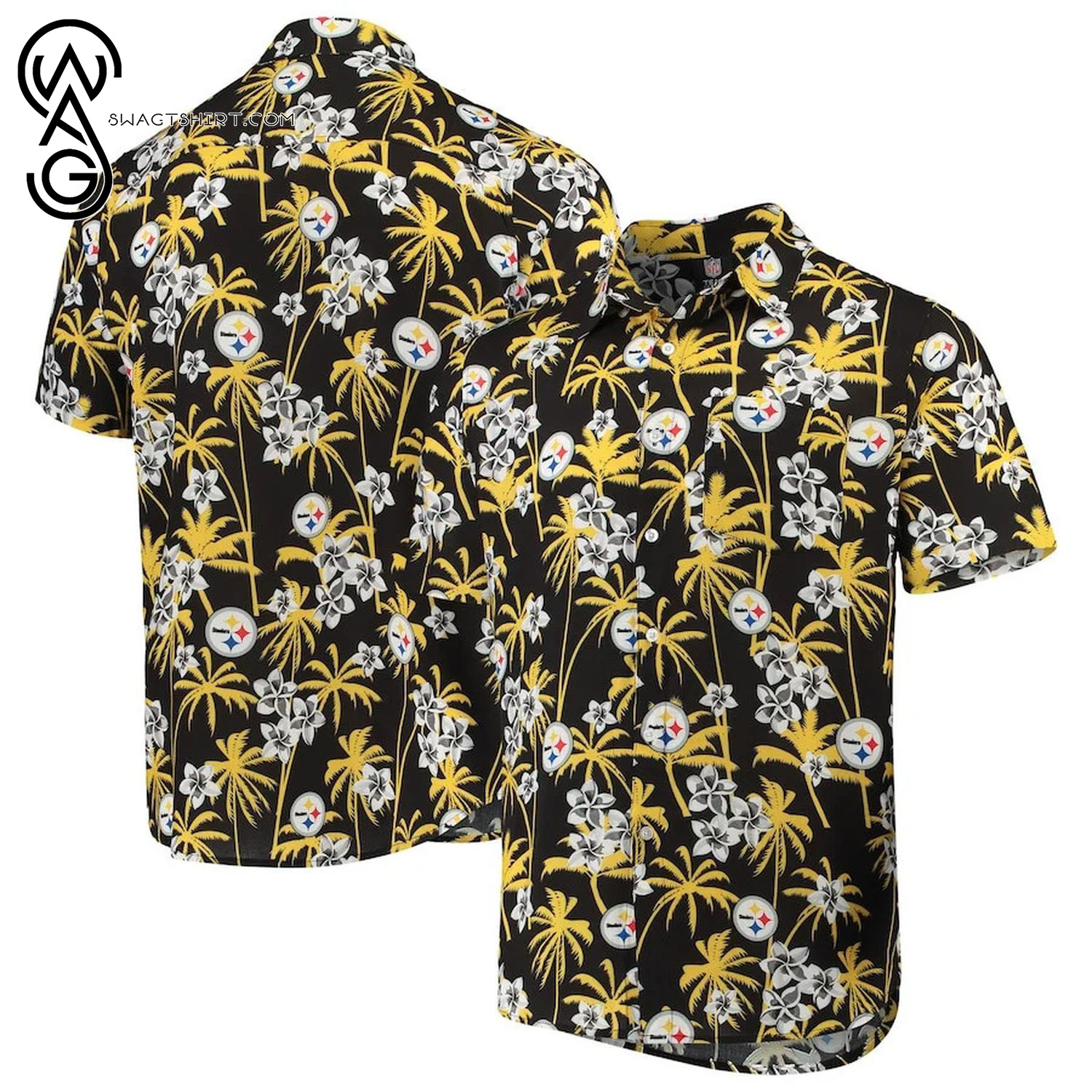 Pittsburgh Steelers Coconut Tree Summer Aloha Hawaiian Shirt