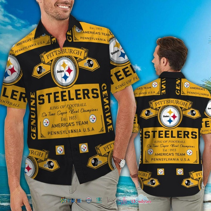 Pittsburgh Steelers Ocean Fishes Hawaiian Shirt Beach Short