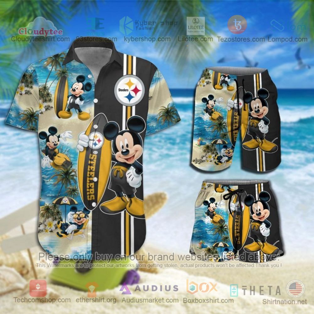 Pittsburgh Steelers Mickey Mouse NFL Hawaiian Shirt, Short