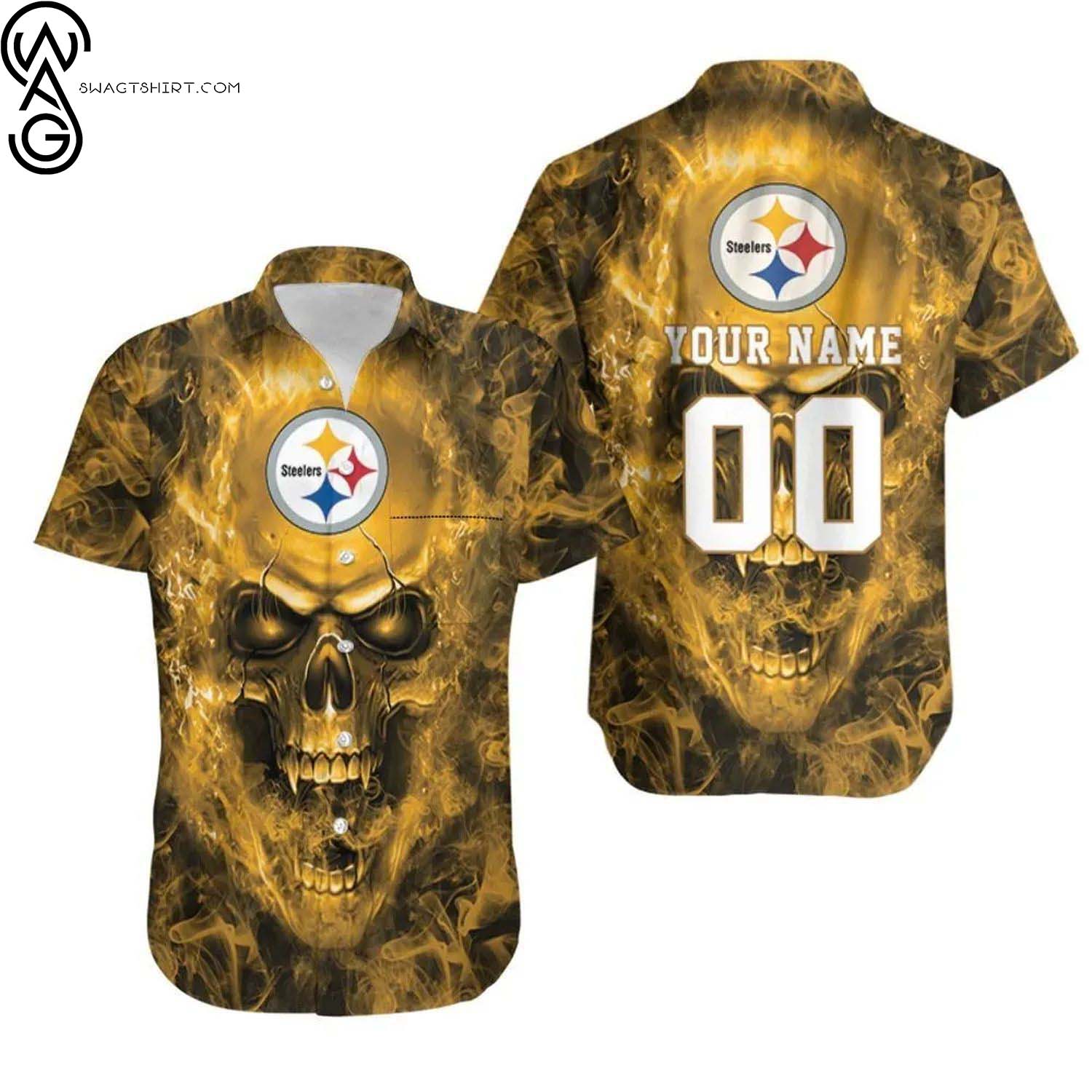 Pittsburgh Steelers NFL Button-Up Hawaiian Shirt