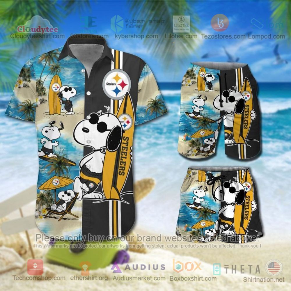 Pittsburgh Steelers Tommy Bahama Azule Oasis Black Hawaiian Shirt