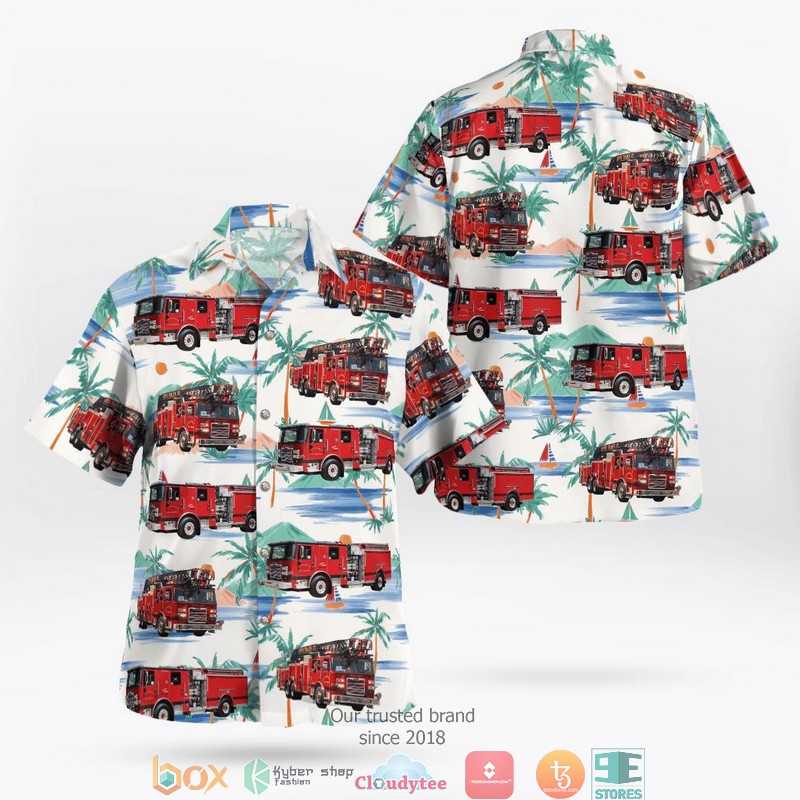 Plain City Union County Ohio Jerome Township Division of Fire Hawaiian Shirt