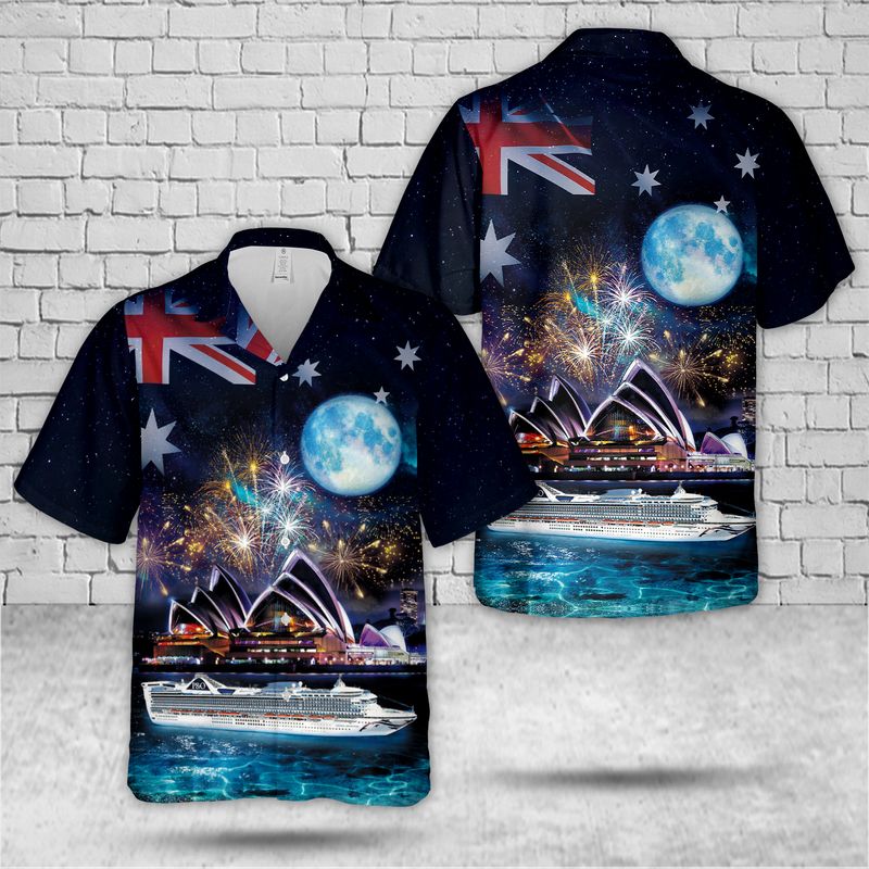 PO Cruises Australia Pacific Adventure Australia Day Hawaiian Shirt