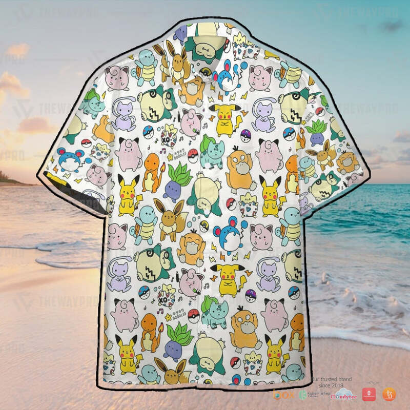 Pokemon Cute Poke Seamless Pattern Hawaiian shirt