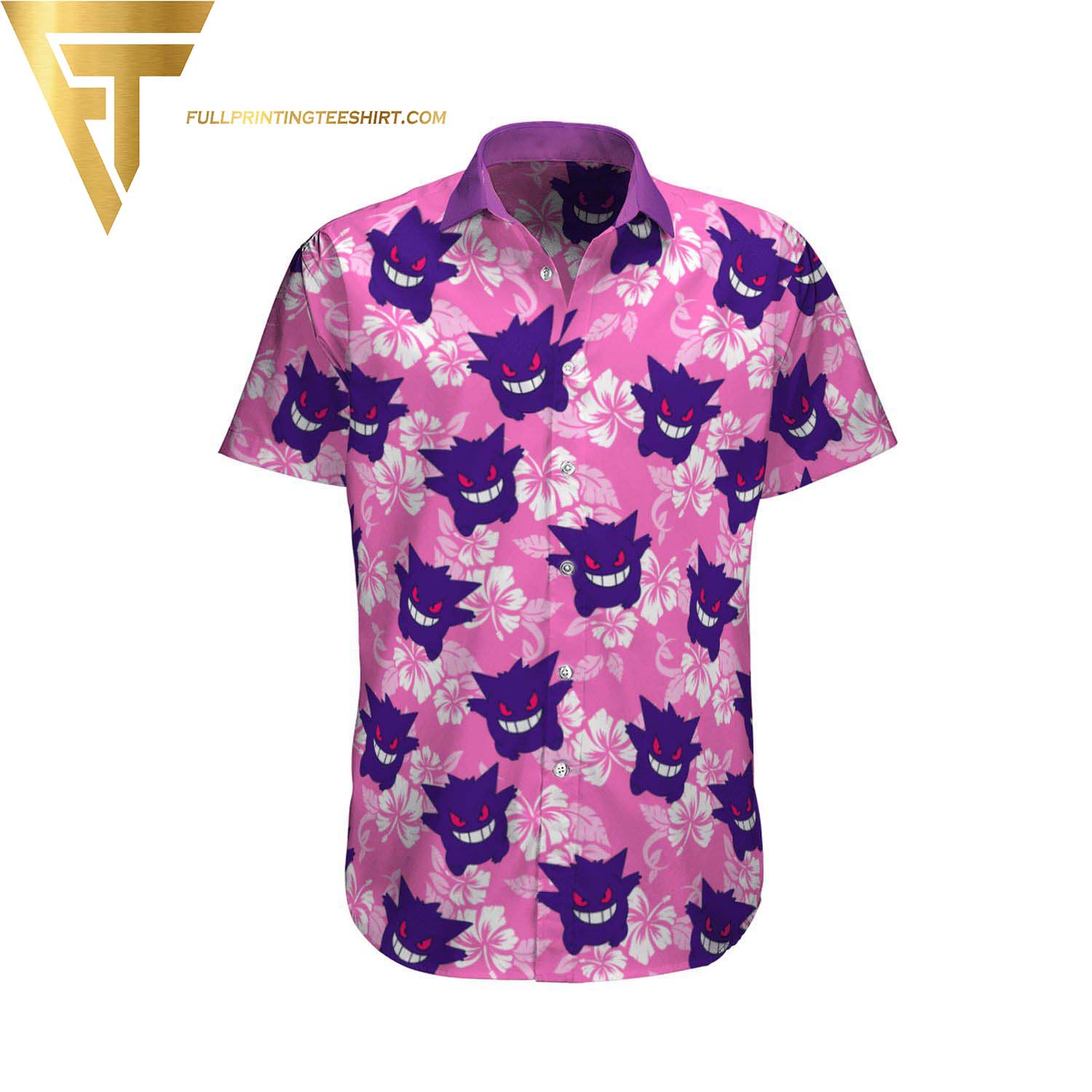 Pokemon Gengar Hawaiian Shirt And Beach Shorts