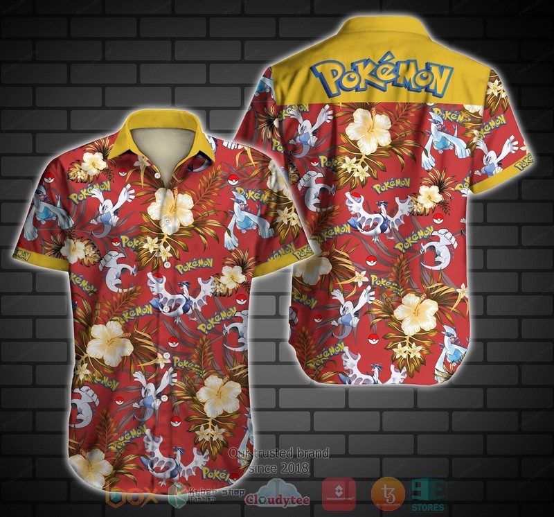 Pokemon Pikachu Chibi Cyan Hawaiian shirt