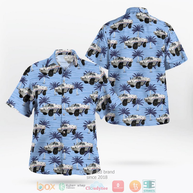 Police car and police dog Hawaiian Shirt