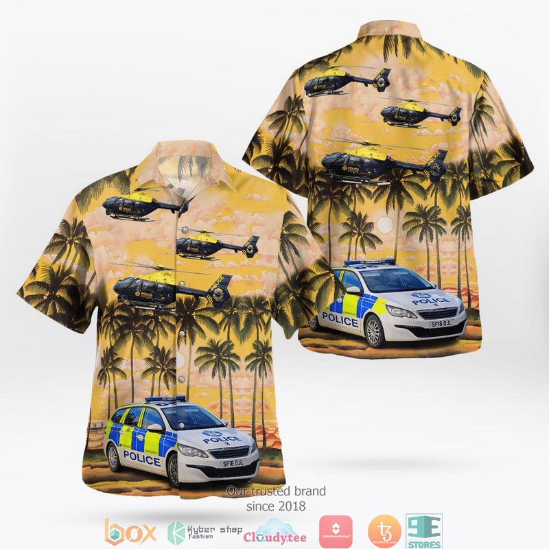 Police with police car and police dog Hawaiian Shirt