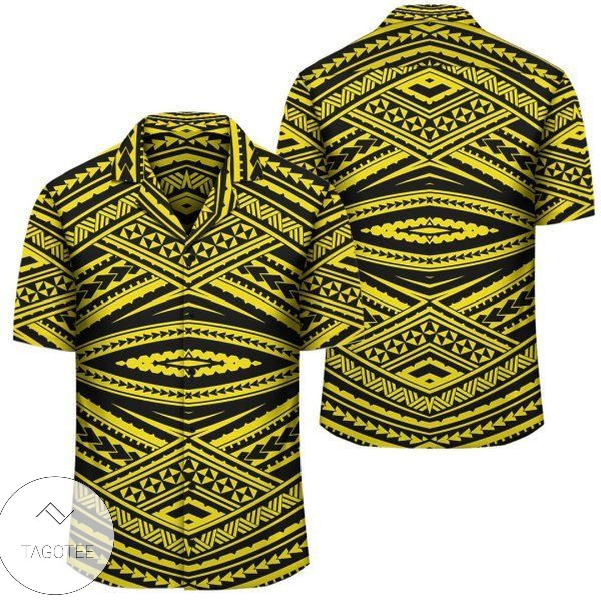 Polynesian Tattoo Tribal Gold Hawaiian Shirt