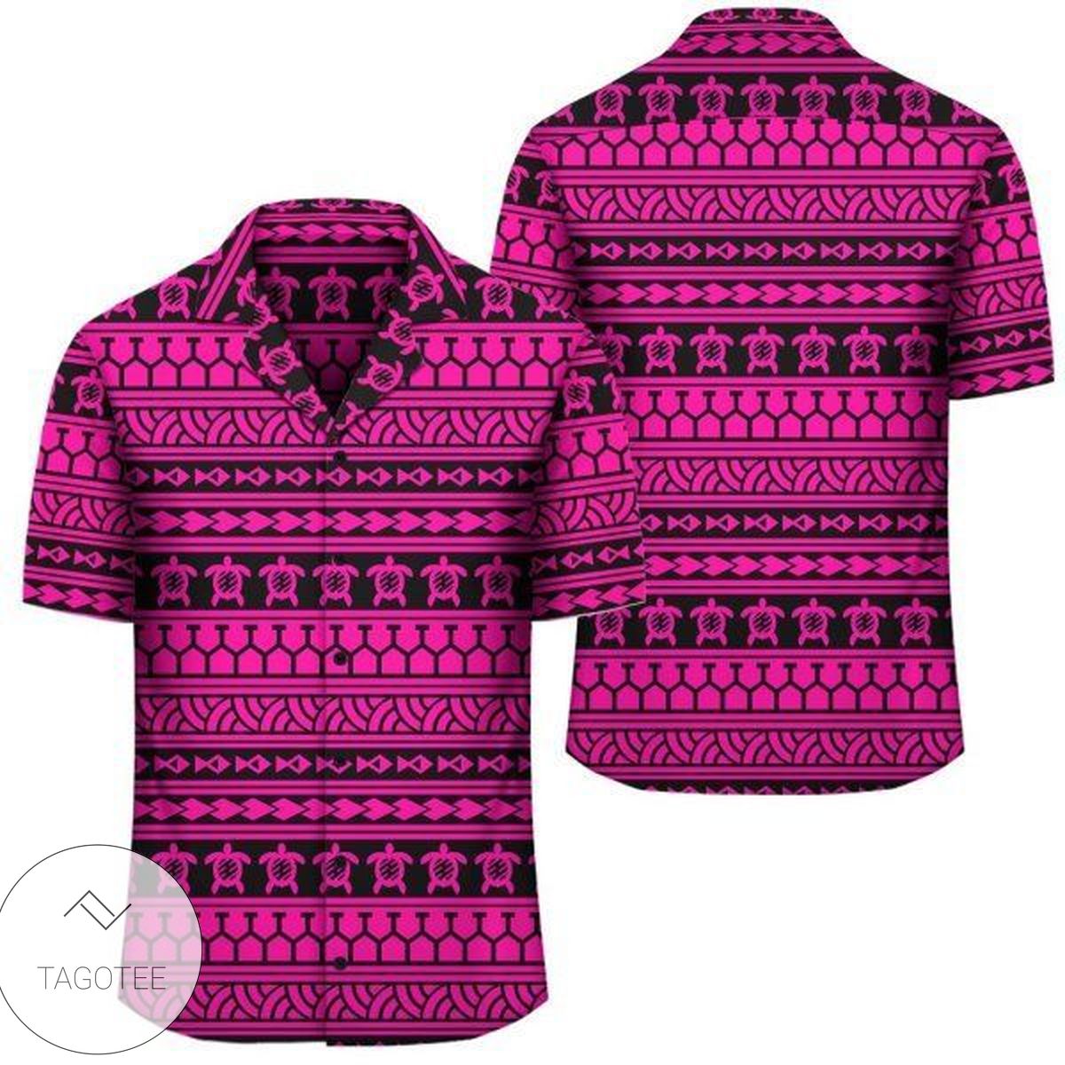 Polynesian Tattoo Tribal Pink Hawaiian Shirt Summer Button Up Shirt For Men Hawaiian Summer Trends Shirt 2020