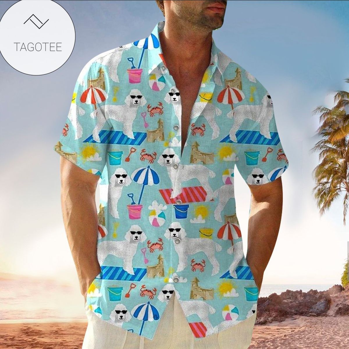 Poodle Great 3d Hawaiian Shirt For Men With Vibrant Colors And Textures