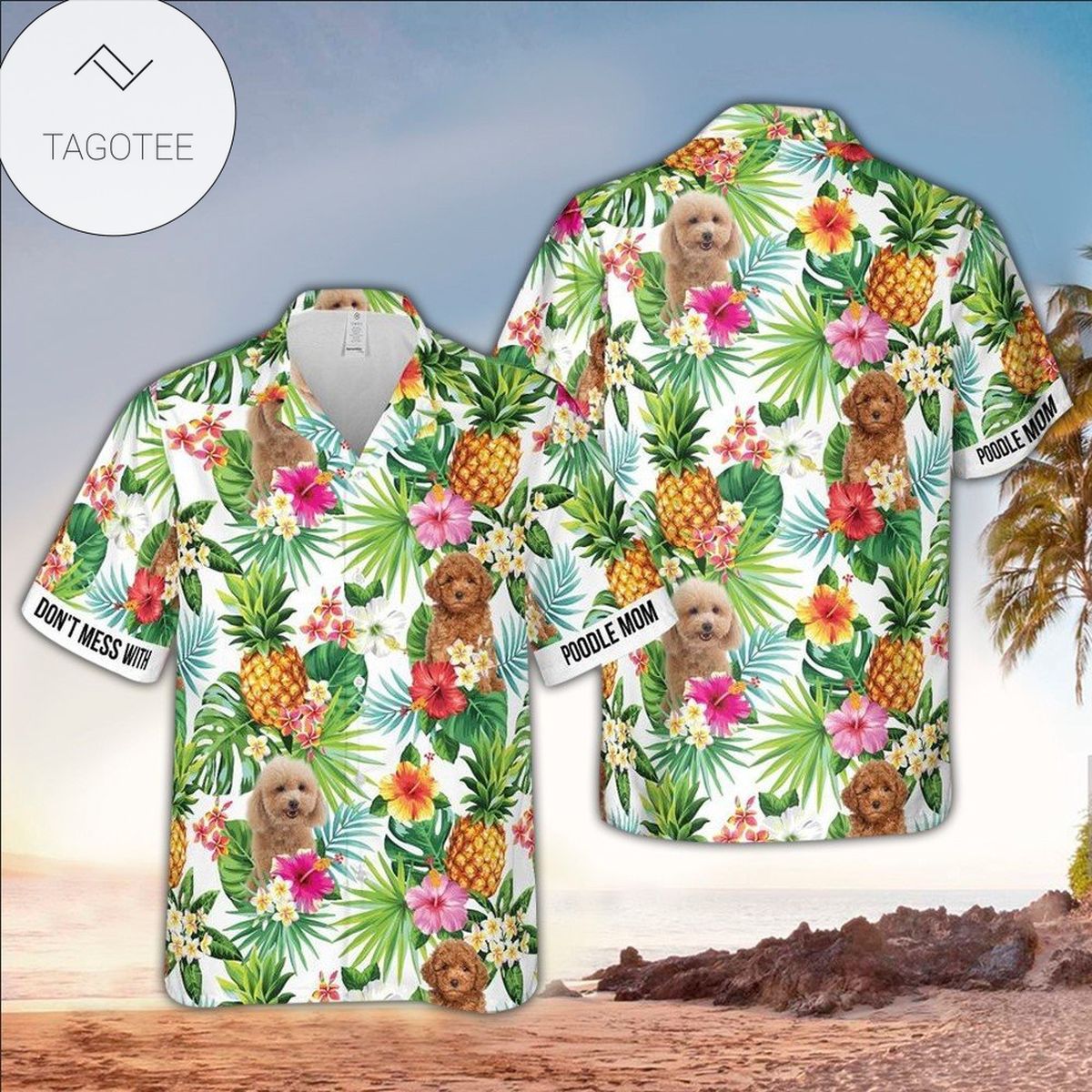 Poodle Hawaiian Shirt Poodle Button Up Shirt