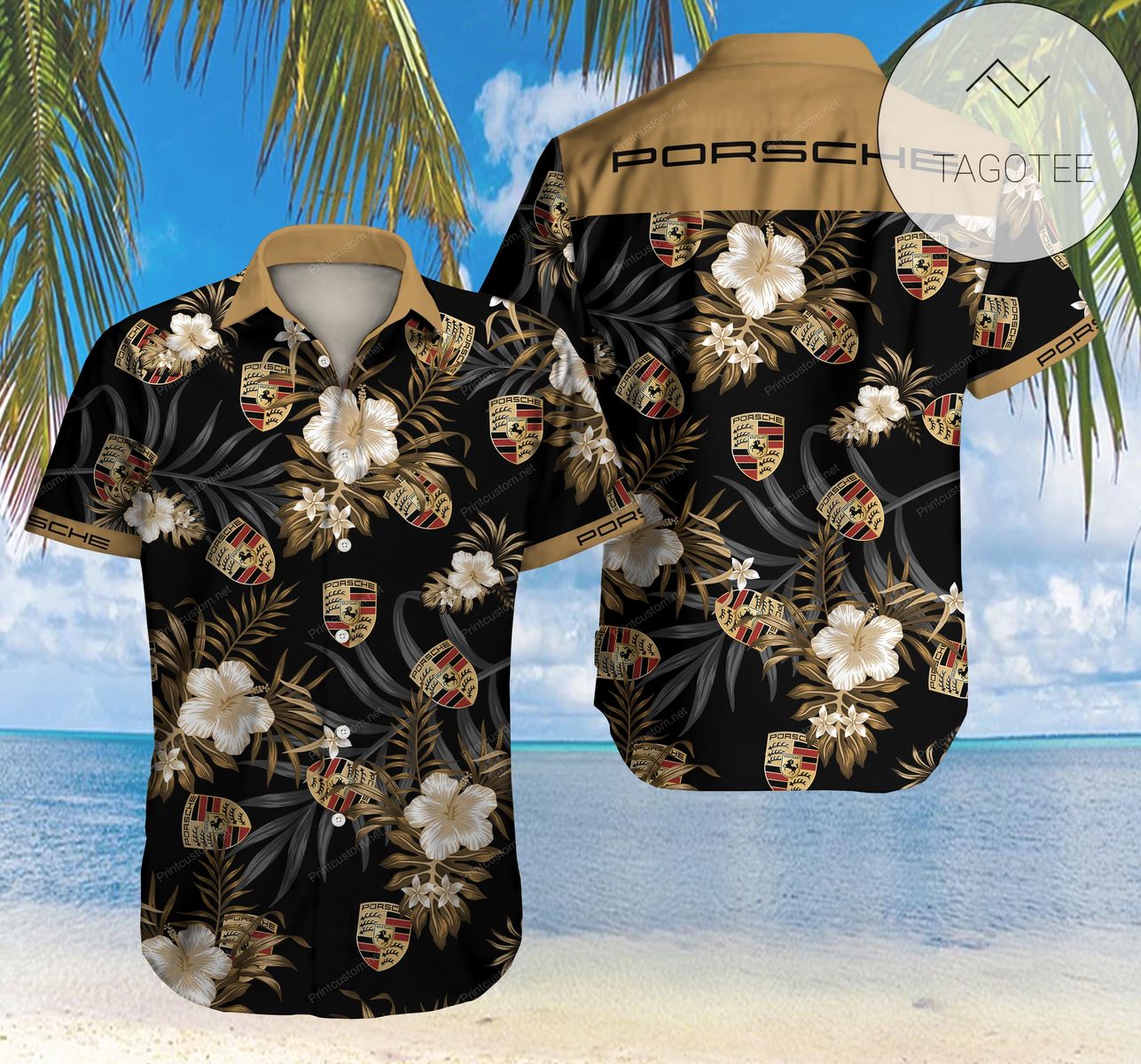 Porsche Authentic Hawaiian Shirt 2022 3d