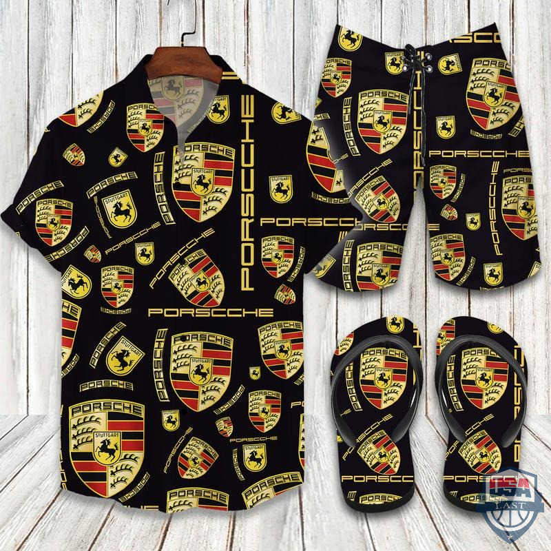 Porsche Short Sleeve Hawaiian Shirt