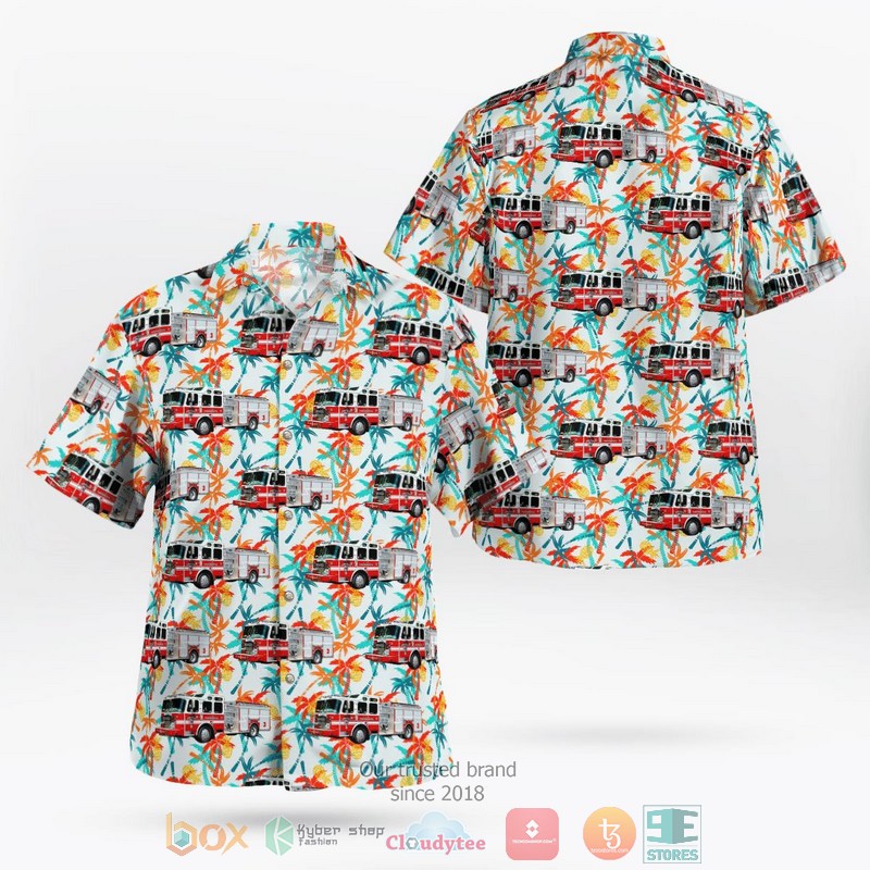 Portland Fire & Rescue Oregon Fire Truck Hawaiian Shirt