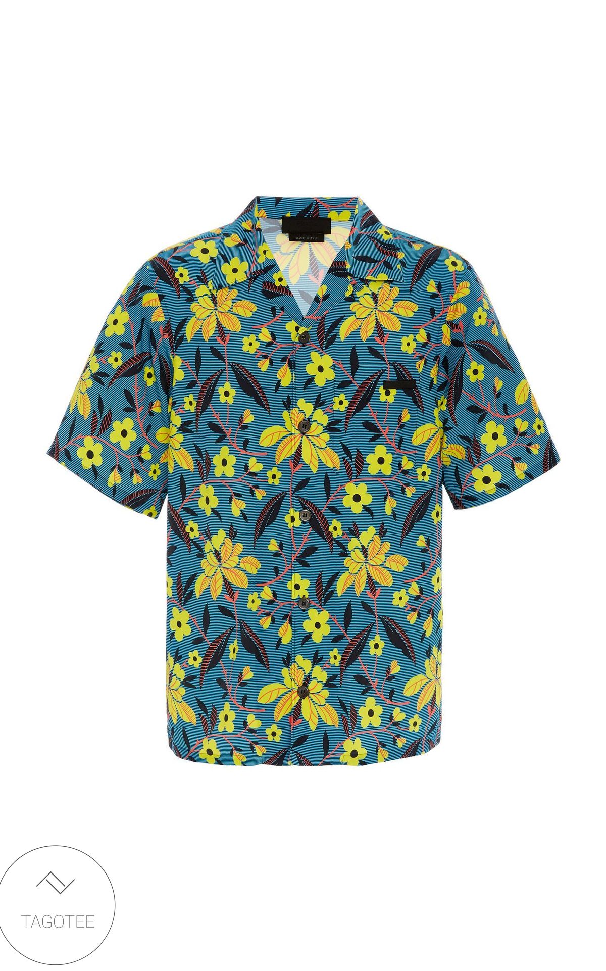 Prada Graphic Print Hawaiian Flowers Shirt