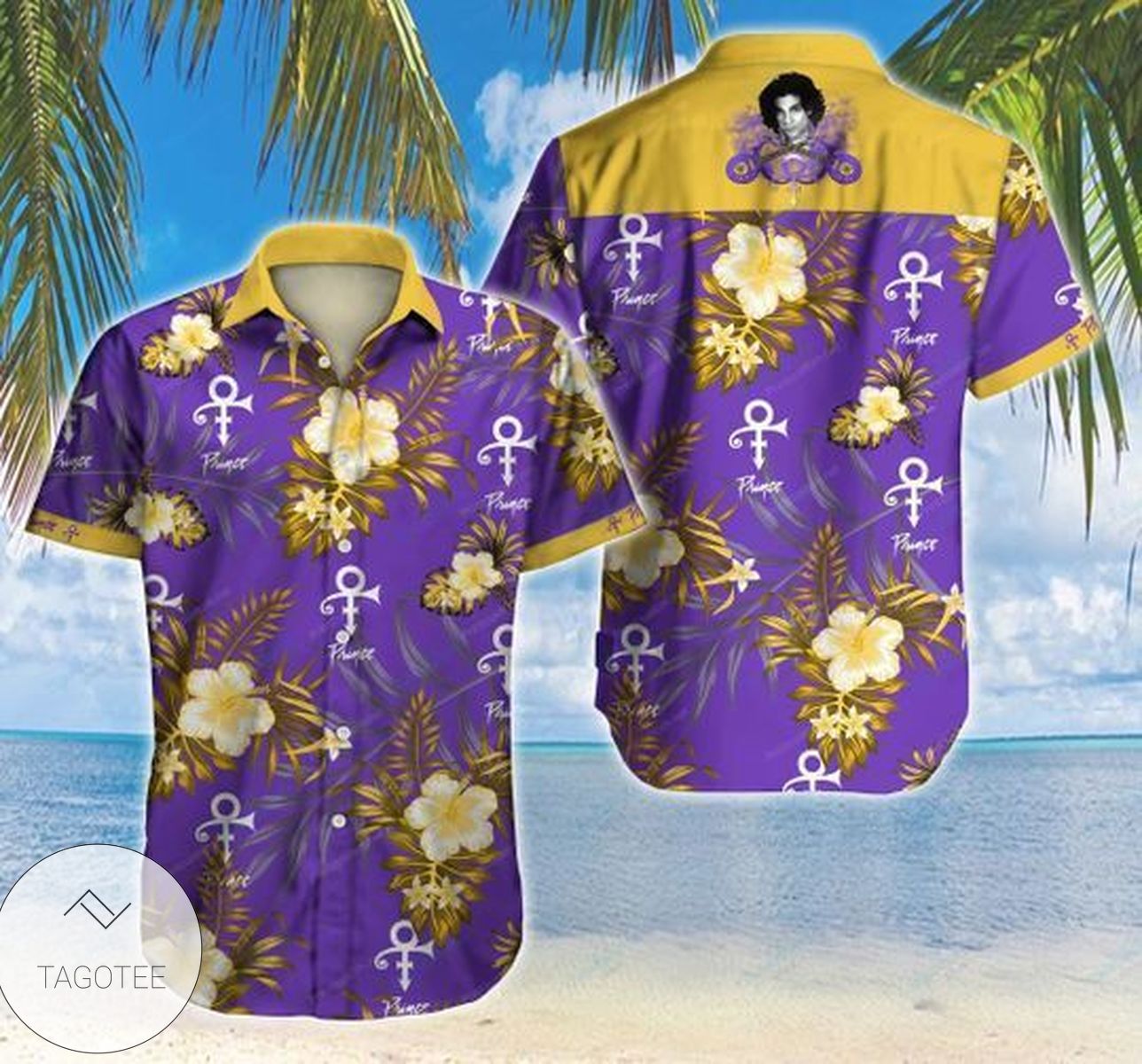 Prince Hawaiian II Graphic Print Short Sleeve Hawaiian Casual Shirt