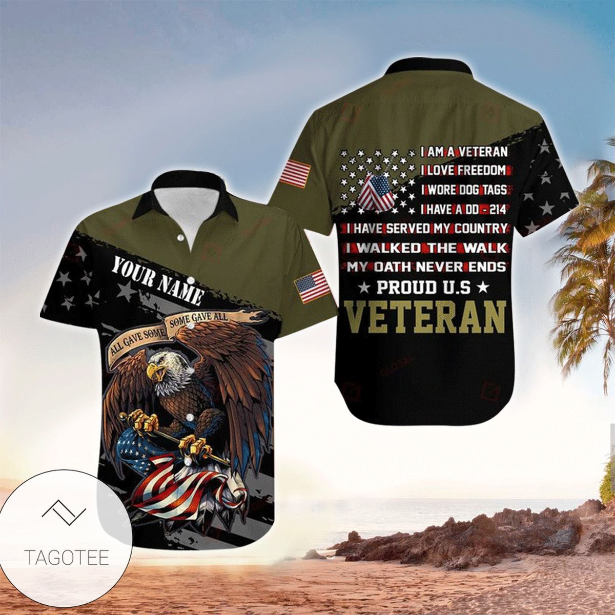 Proud To Be A Veteran And Blessed To Be Christian Personalized All Over Printed Hawaiian Shirt