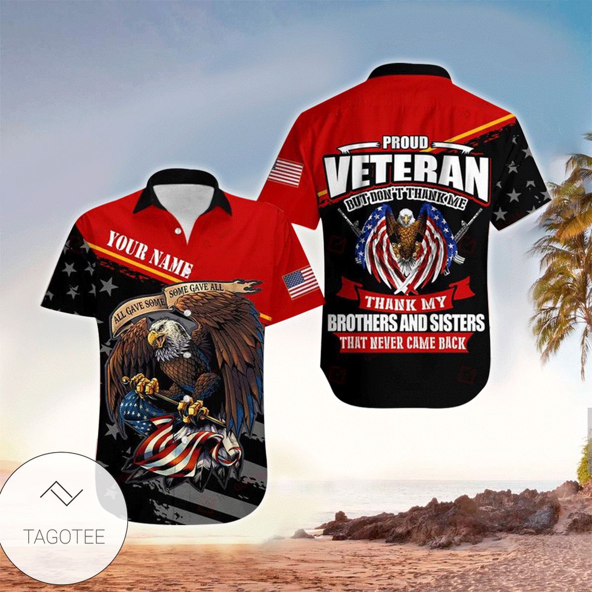 Proud US Veteran All Over Printed Hawaiian Shirt