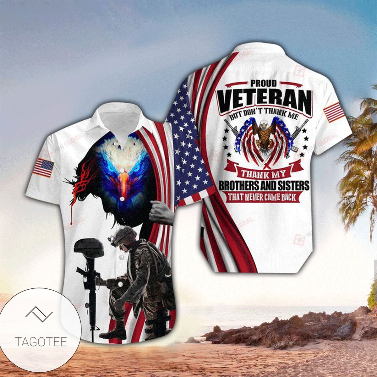 Proud Veteran Hawaiian Aloha Shirts