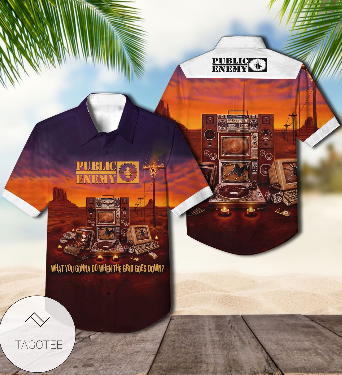 Public Enemy Yo Bum Rush The Show Album Cover Hawaiian Shirt