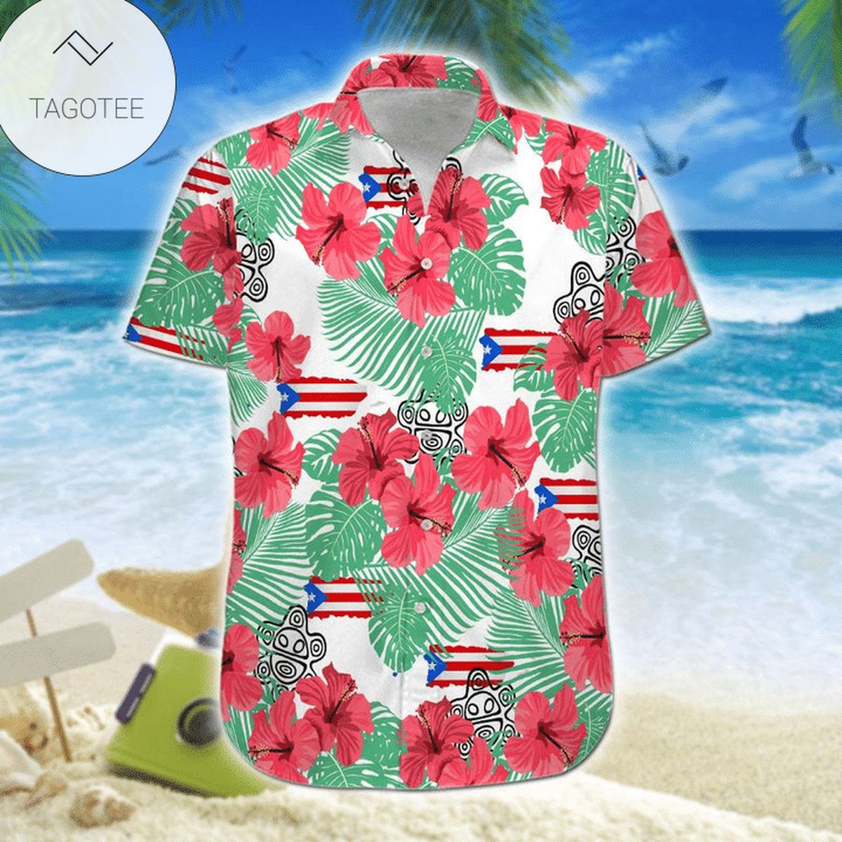 Puerto Rico Manga Flower Hawaiian Shirts #l