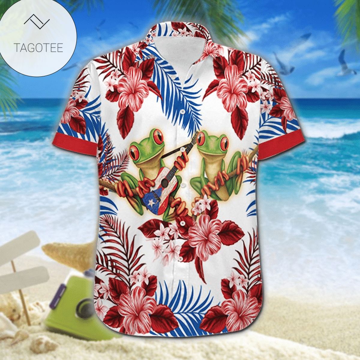 Puerto Rico Tropical Hawaiian Aloha Shirts H