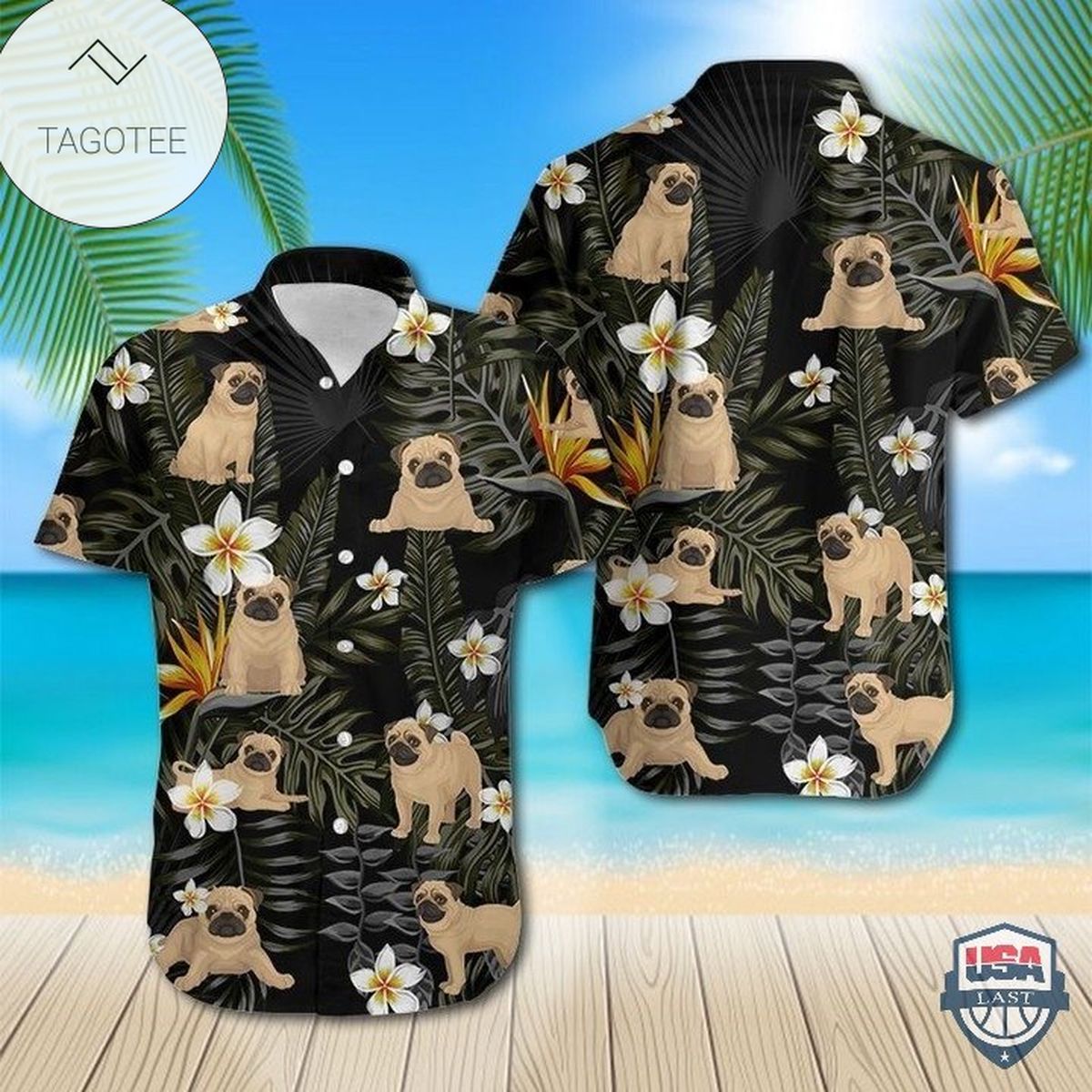 Pug Terrier Aloha Hawaii Shirt Perfect Hawaiian Shirt For Pug Lover