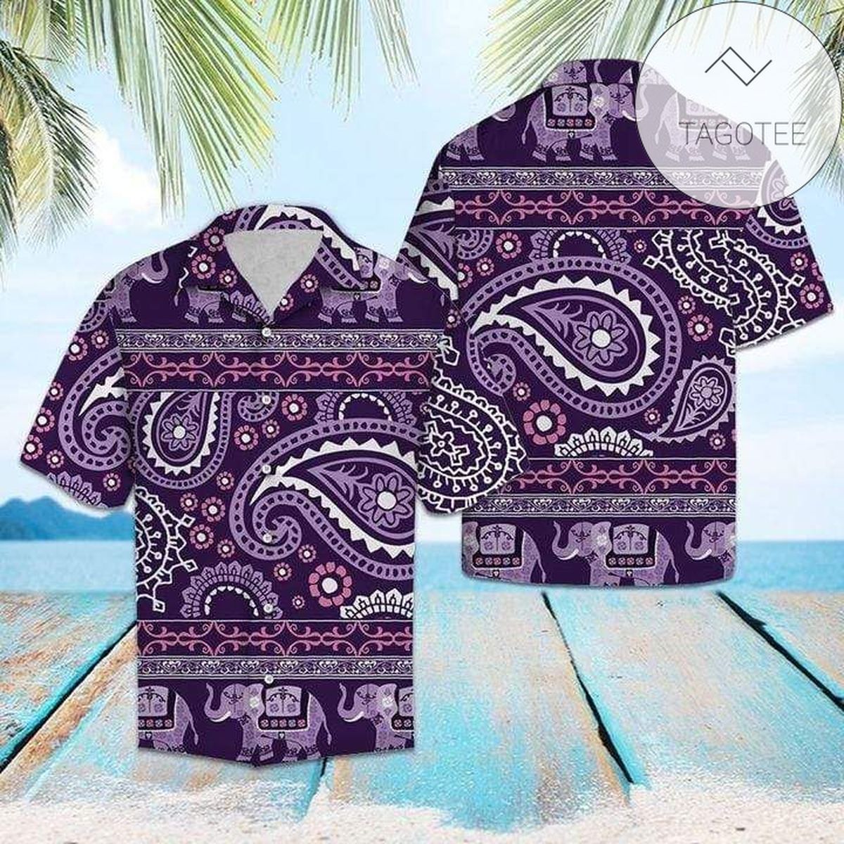 Purple Night Halloween Sky With Full Of Bats Unisex Hawaiian Shirts