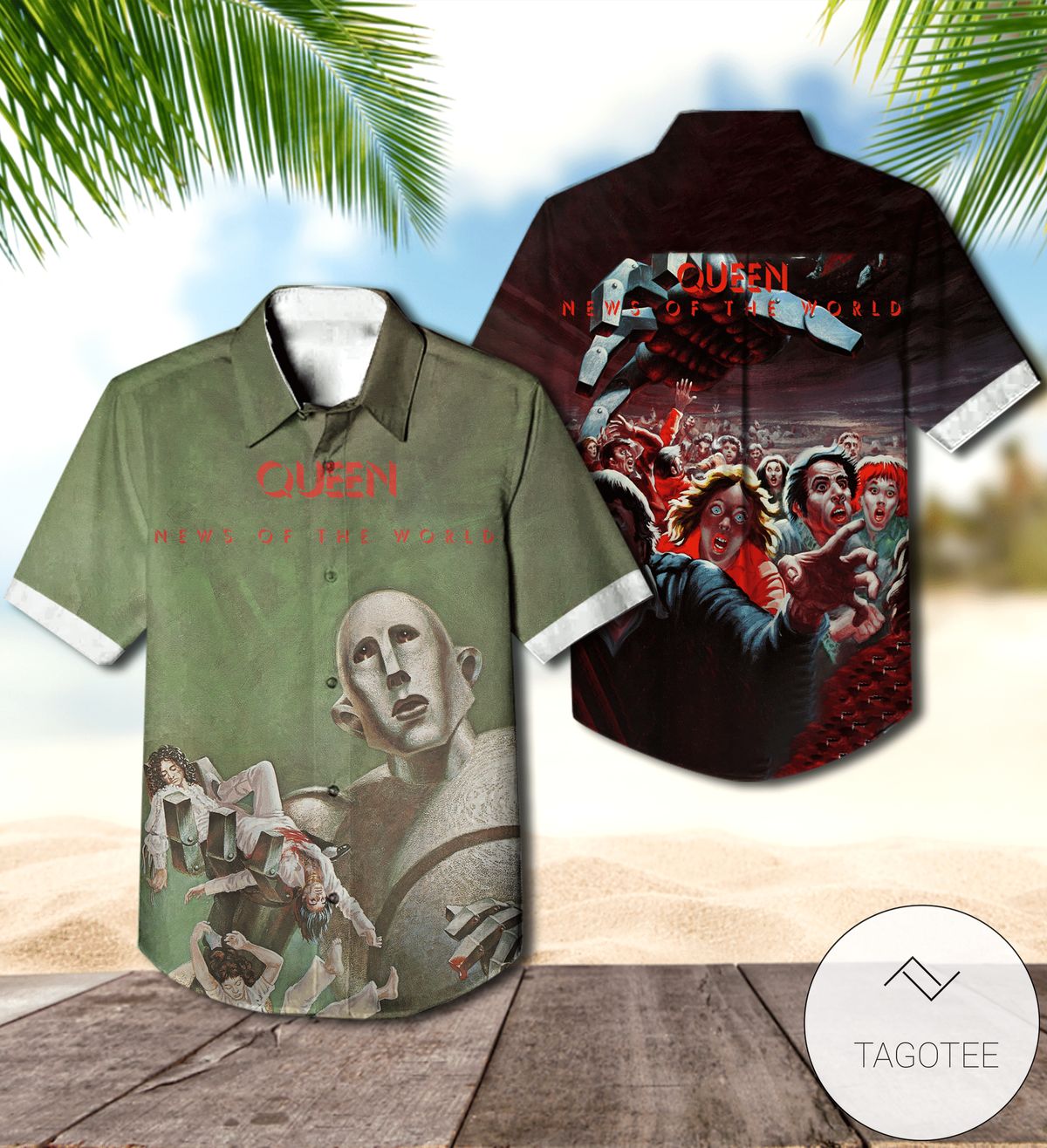 Queen Sheer Heart Attack Album Cover Hawaiian Shirt